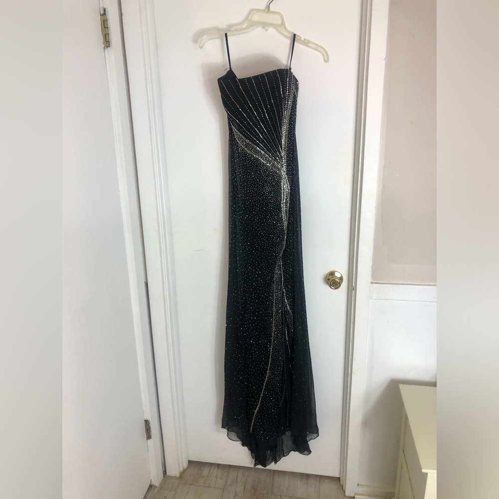 Alyce Designs strapless sequined gown